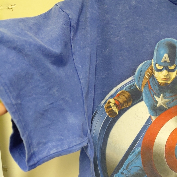 Marvel Men's Blue Avengers Captain America Graphic Tee Shirt Size 2X - Picture 6 of 7
